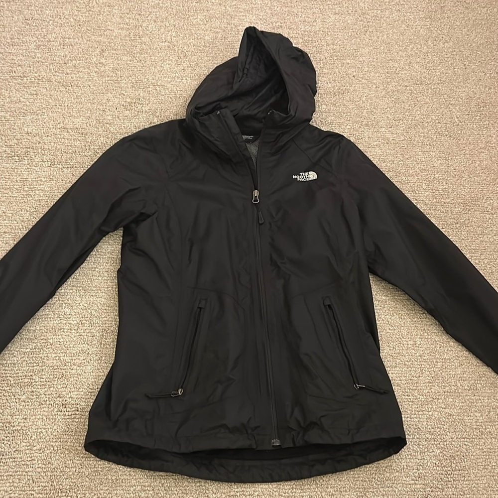 Black Northface rain jacket/windbreaker